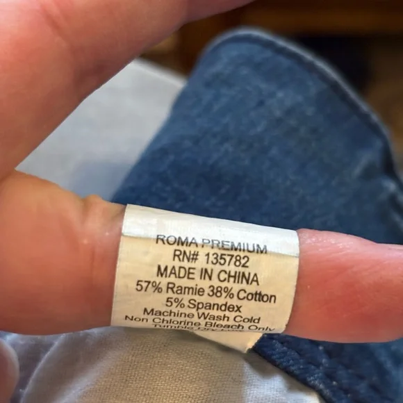 Roma Premium Size 13 Distressed Skinny Jeans Triple Button Stretch - Picture 5 of 6